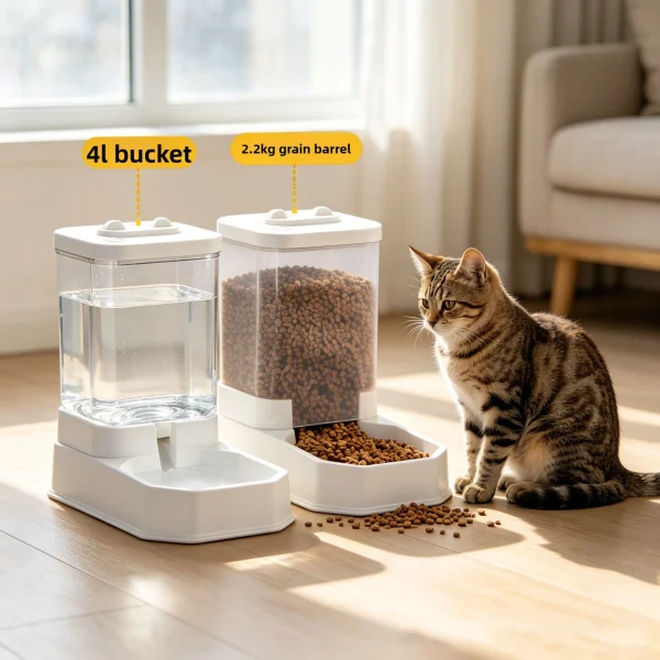 Gravity Pet Food Dispenser for Cats & Dogs BPA-Free & Non-Electric Safe